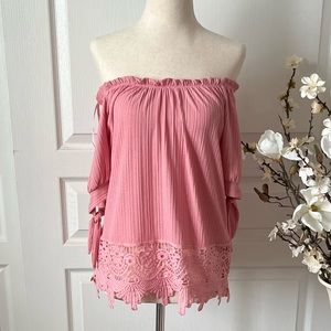 Love J Off The Shoulder Top with Short Sleeve